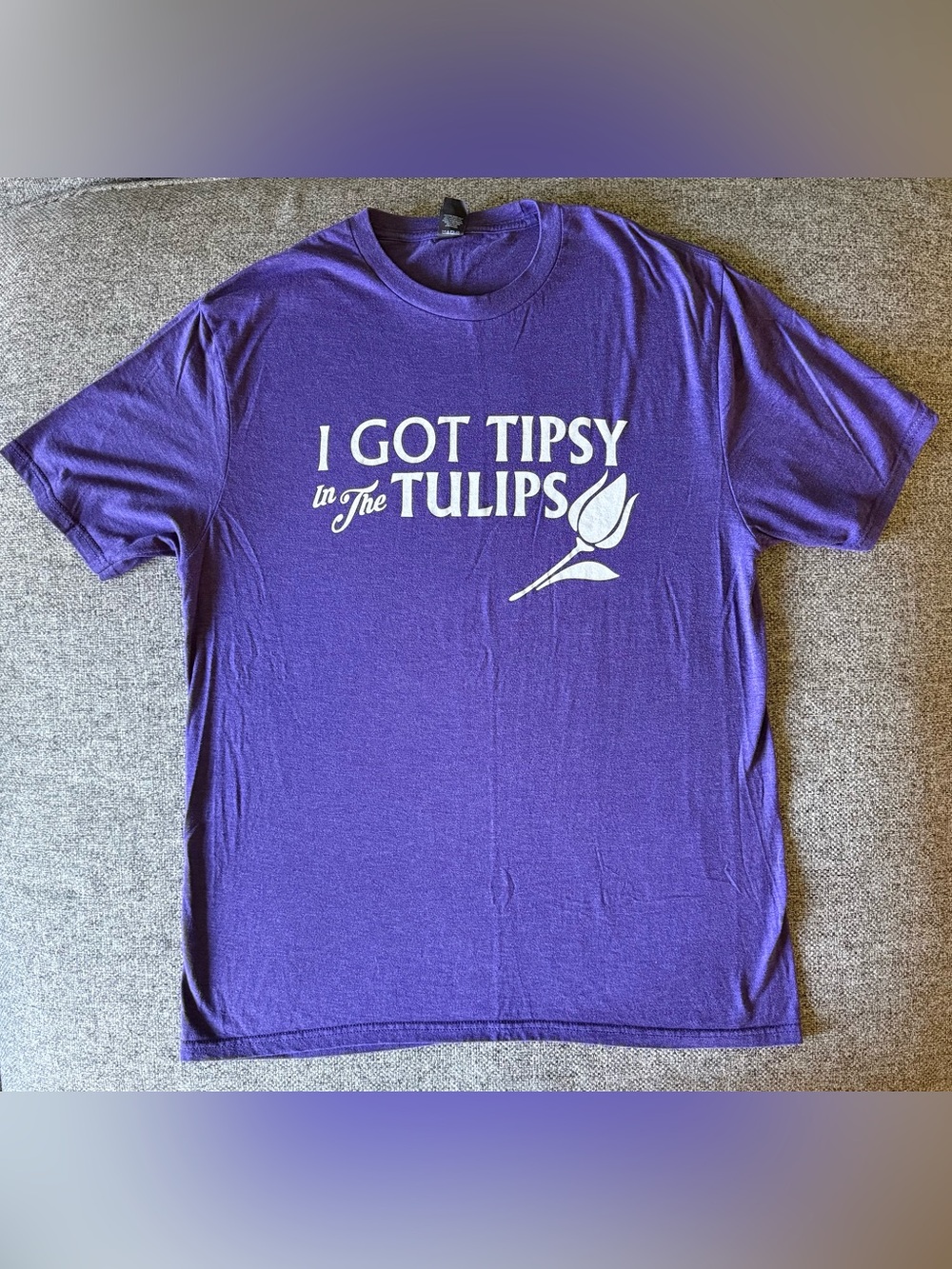 Purple 'I Got Tipsy In The Tulips' Graphic Tee - Women